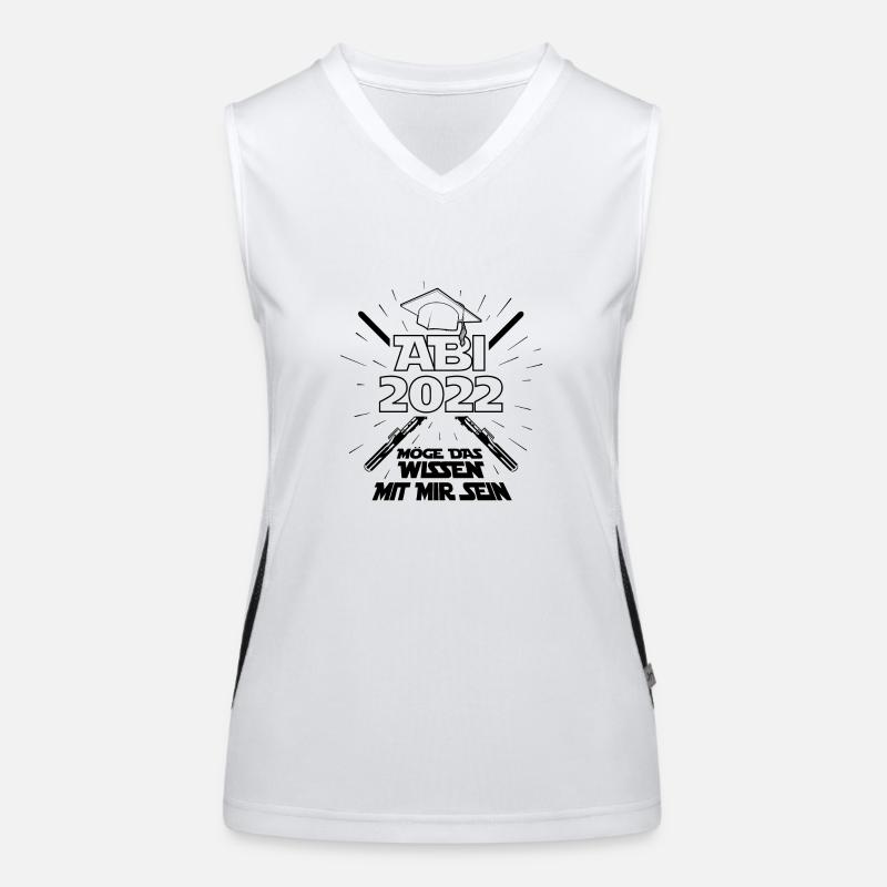 Abi 2022 - Schule Abitur Abschluss Studium Spruch Funktionelles Kontrast-Tank Top für Frauen