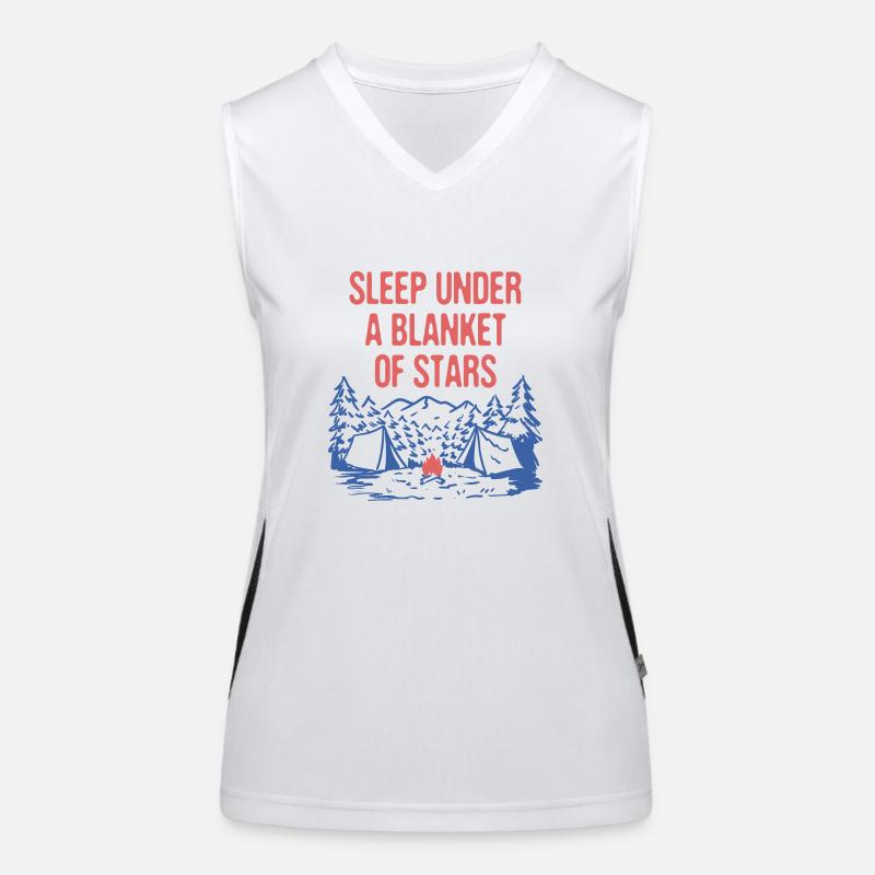 Sleep Under a Blanket of Stars Camping Couples Funktionelles Kontrast-Tank Top für Frauen