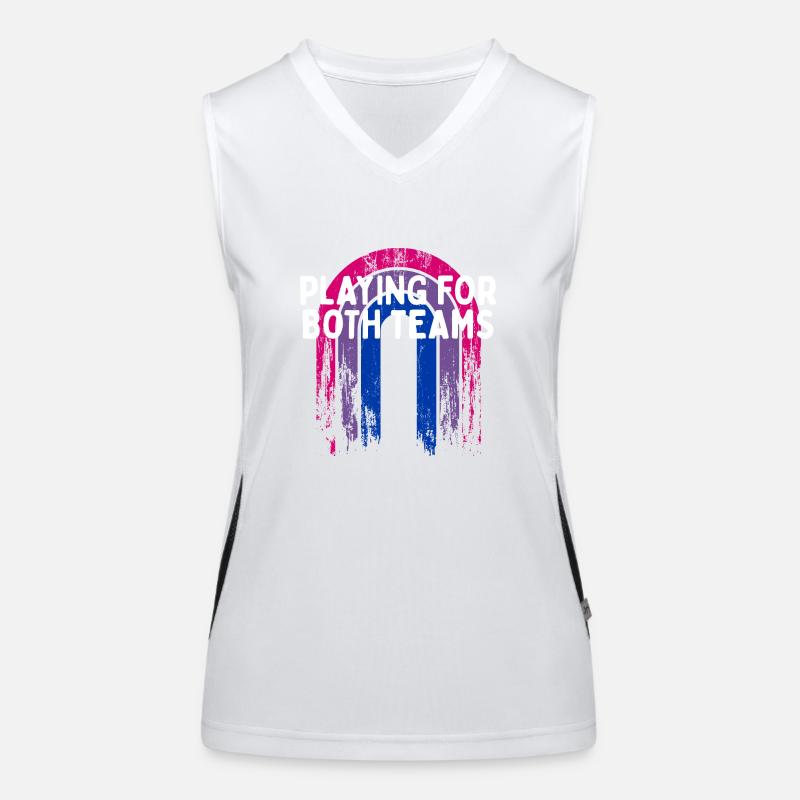Playing for Both Teams Bisexual LGBTQ Bi Pride Funktionelles Kontrast-Tank Top für Frauen