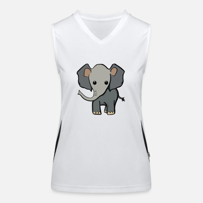 Idée cadeau d’illustration d’éléphant Débardeur respirant contrasté Femme