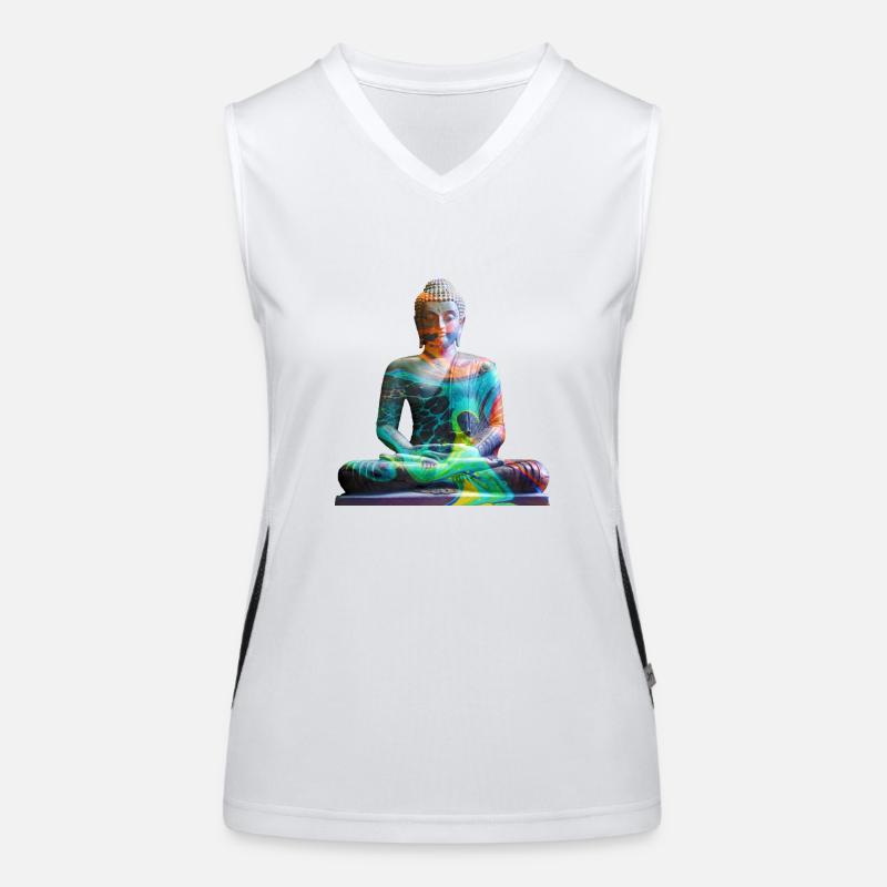 Multicolor Zen Buddha Women's Functional Contrast Tank Top