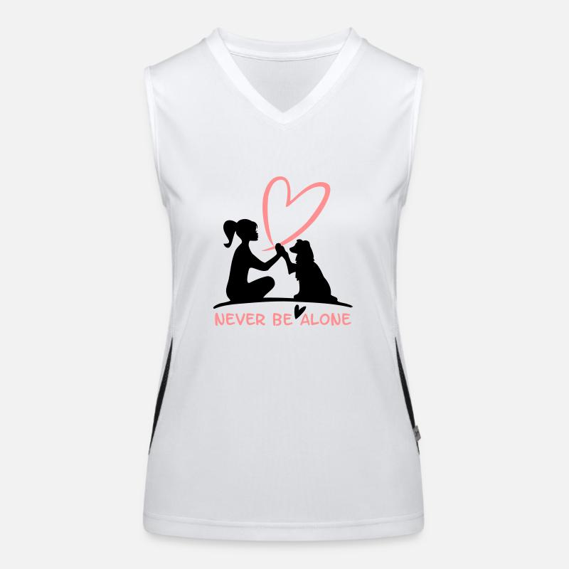 Never be alone- mit deinem Vierbeiner Hund Funktionelles Kontrast-Tank Top für Frauen