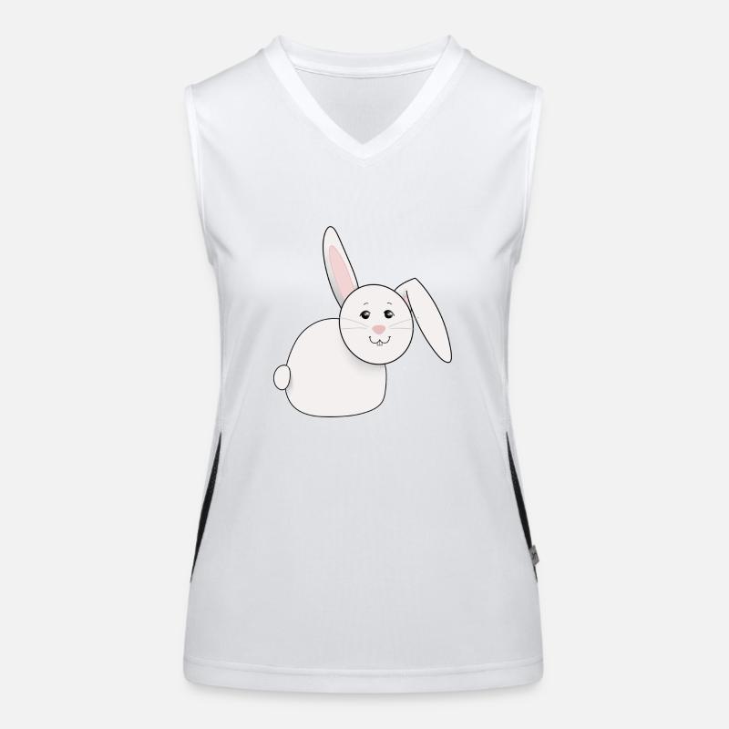 lapin doux, blanc, gras, Pâques Débardeur respirant contrasté Femme