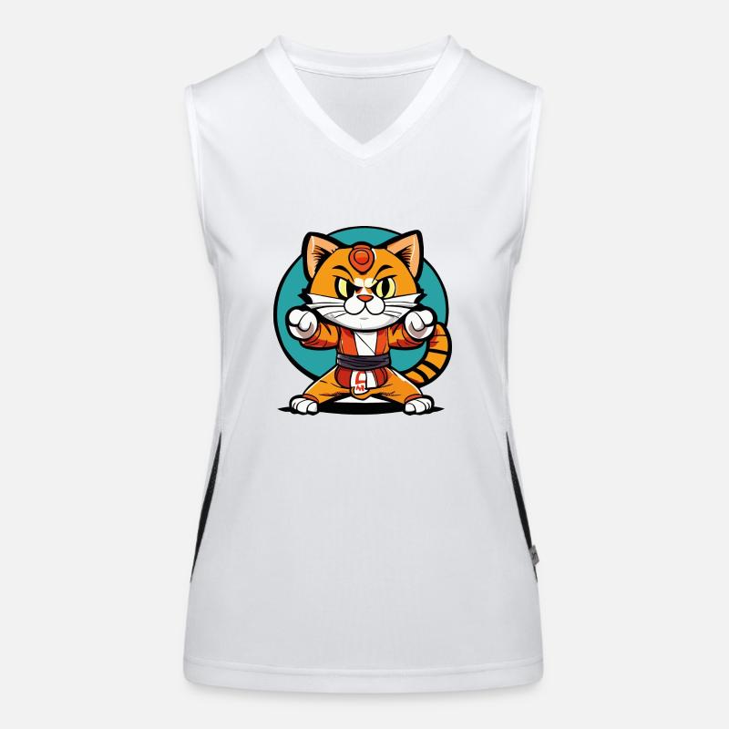 Ninja Cat Karaté Kitty Débardeur respirant contrasté Femme