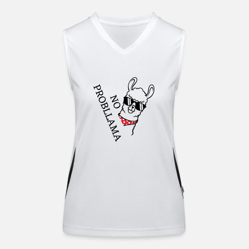No probllama - llama funny Women's Functional Contrast Tank Top
