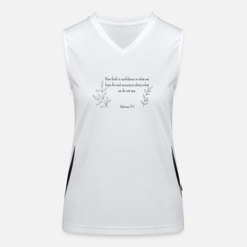 Christian Bible Verse With Subtle Design Hebrews Women's Functional Contrast Tank Top