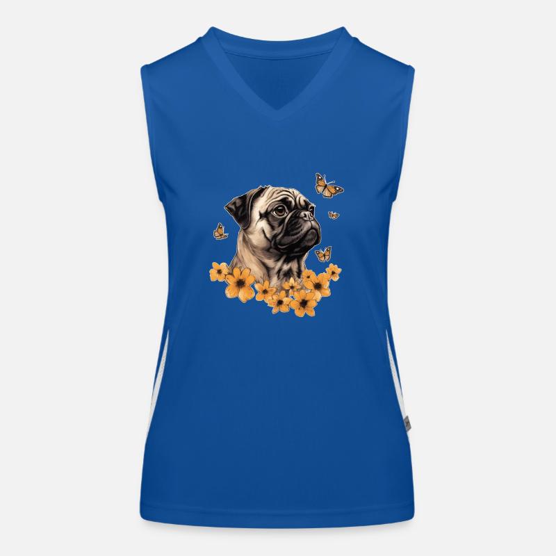 Mops Funktionelles Kontrast-Tank Top für Frauen