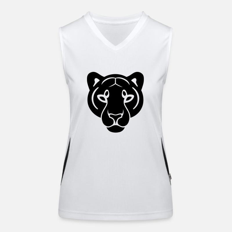Kopf des Panthers Funktionelles Kontrast-Tank Top für Frauen