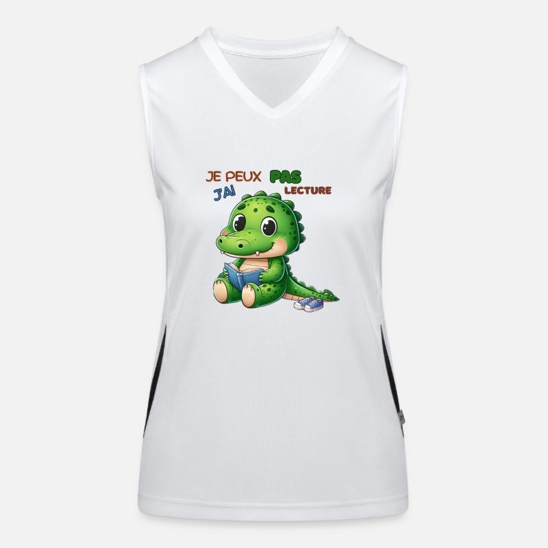 I can't I read - Women's Functional Contrast Tank Top - white/black