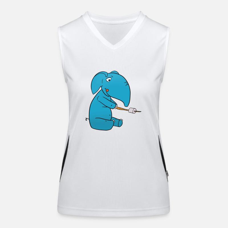 Elefant Marshmallow Funktionelles Kontrast-Tank Top für Frauen