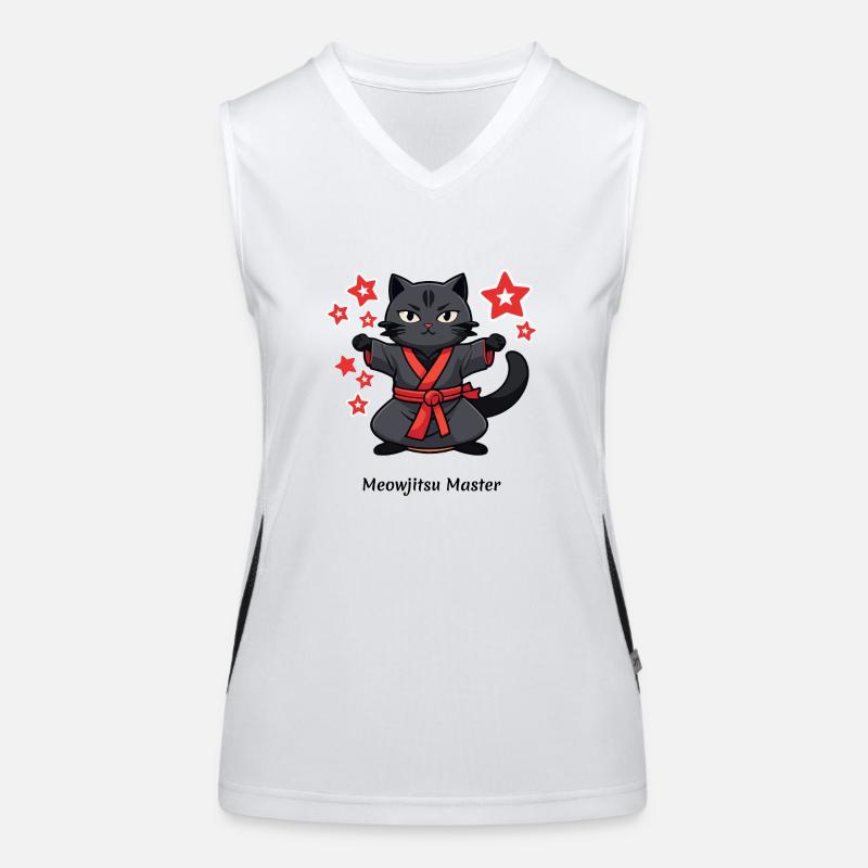 Meowjitsu Master Funktionelles Kontrast-Tank Top für Frauen