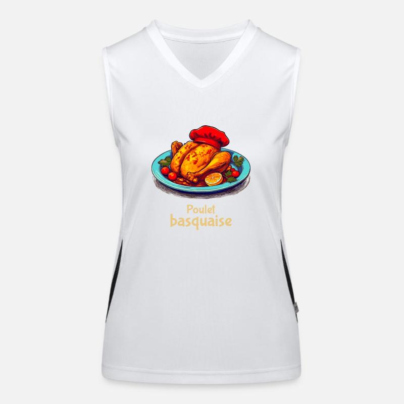Chicken Basquaise - Plain text Women's Functional Contrast Tank Top