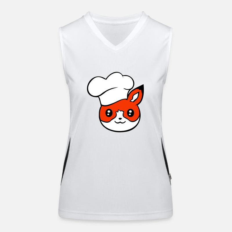 Fuchs Kochmütze Chefkoch Kochen Restaurant Küche Funktionelles Kontrast-Tank Top für Frauen