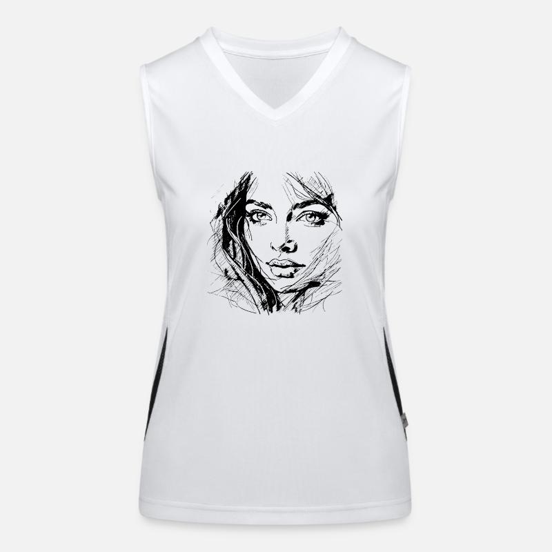 Frauengesicht Funktionelles Kontrast-Tank Top für Frauen