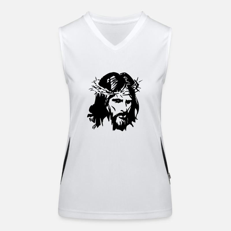 Jesus Christ Funktionelles Kontrast-Tank Top für Frauen