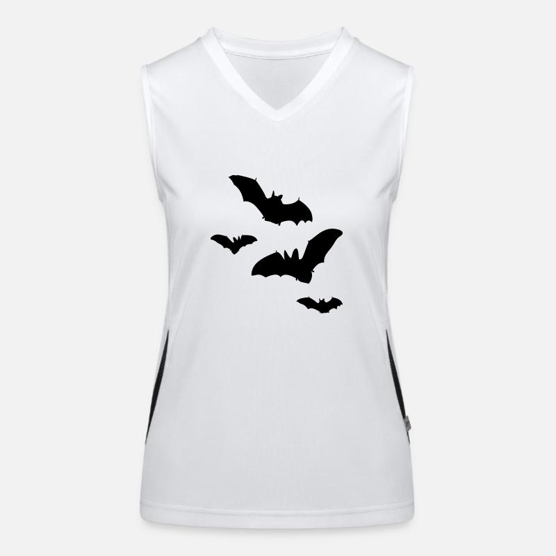 fledermaus1 - Women's Functional Contrast Tank Top - white/black