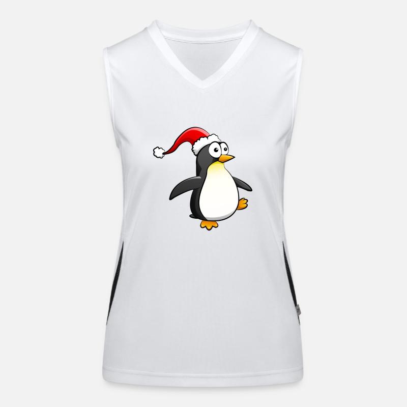 Pinguin - Women's Functional Contrast Tank Top - white/black