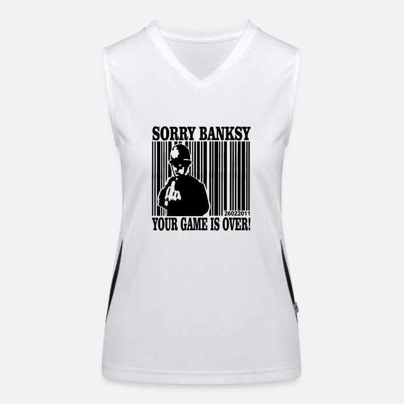 banksy is game over Funktionelles Kontrast-Tank Top für Frauen