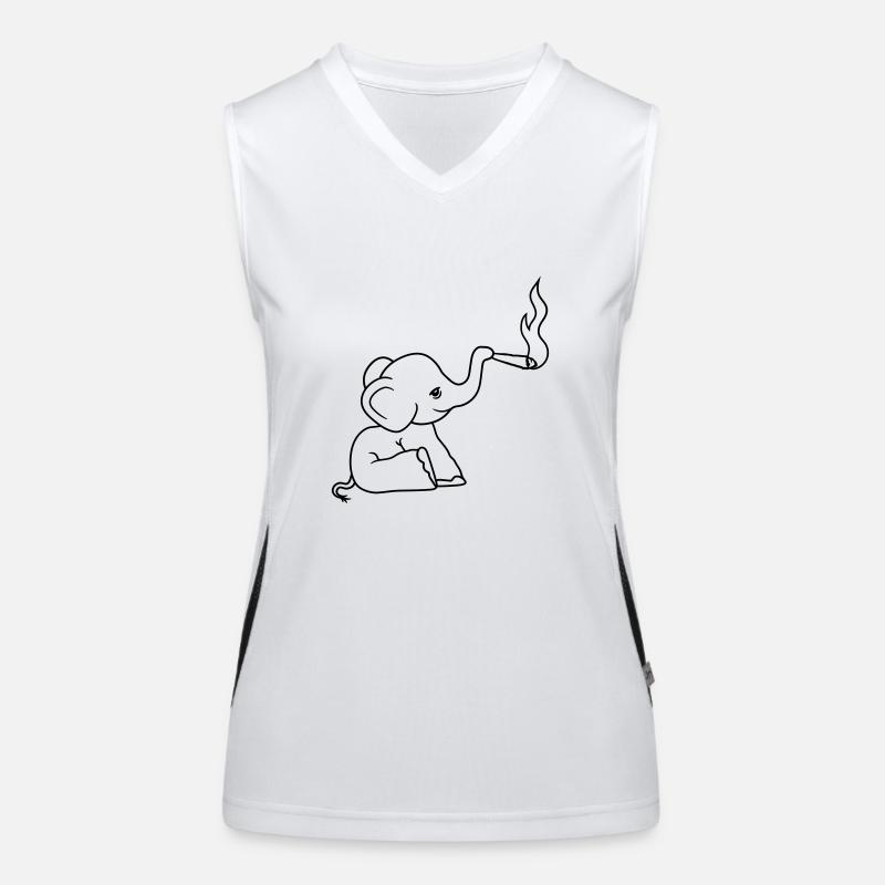 brawn elephant kiffen joint stoned weed cannabi Women's Functional Contrast Tank Top