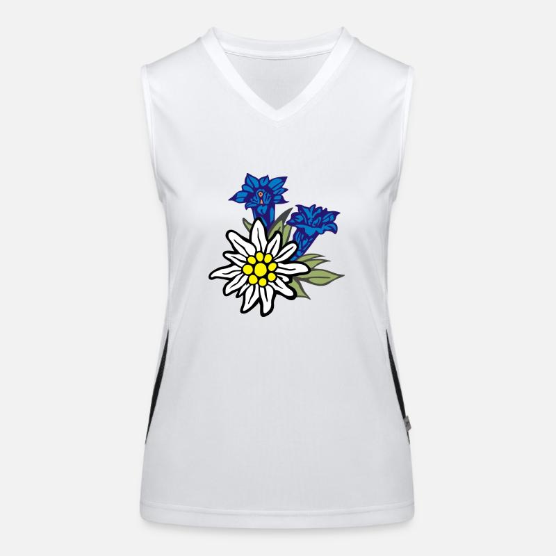 edelweiss_mit_enzian Funktionelles Kontrast-Tank Top für Frauen