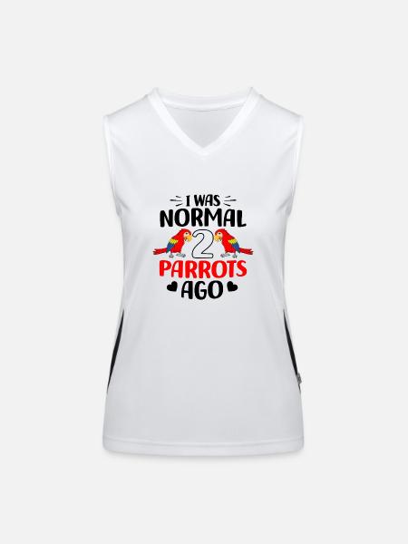 Parrot - Women's Functional Contrast Tank Top - white/black - Front