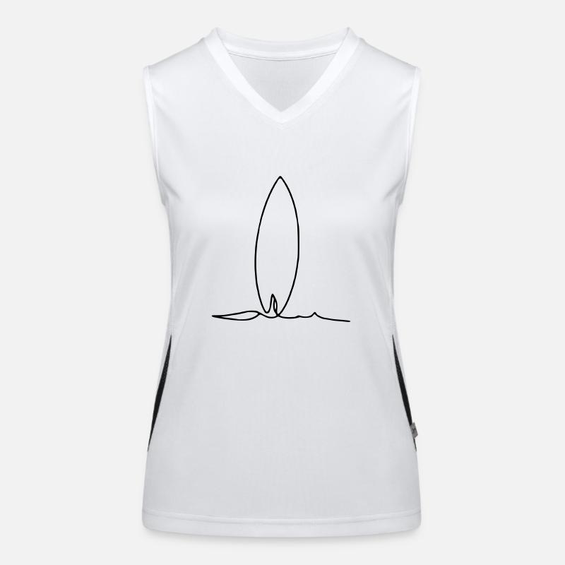 Surfboard One line Funktionelles Kontrast-Tank Top für Frauen