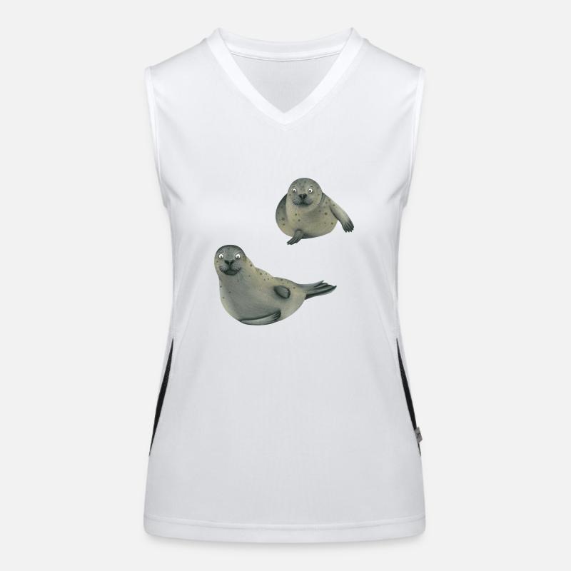 Seehunde Funktionelles Kontrast-Tank Top für Frauen