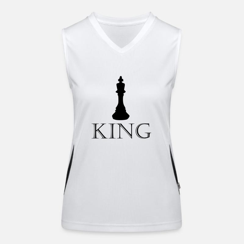 King - Schriftzug mit Bild Funktionelles Kontrast-Tank Top für Frauen
