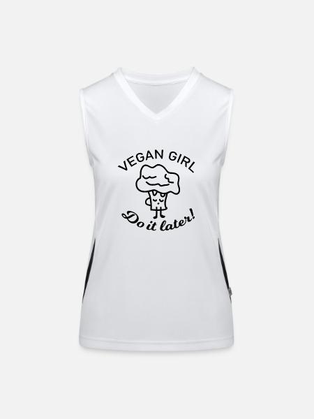 Vegan Veggie - Funktionelles Kontrast-Tank Top für Frauen - Weiß/Schwarz - Vorne