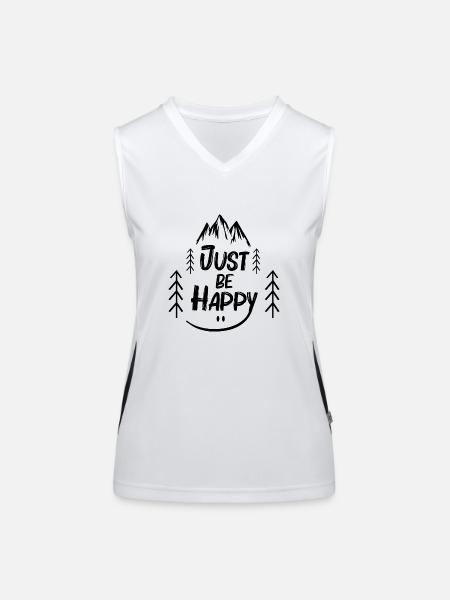 Adventure Travel Hiking Mountain - Funktionelles Kontrast-Tank Top für Frauen - Weiß/Schwarz - Vorne
