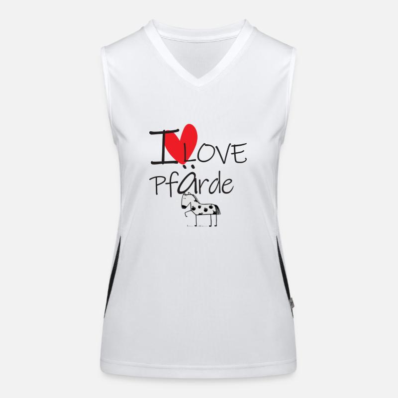 I Love Pfärde Funktionelles Kontrast-Tank Top für Frauen