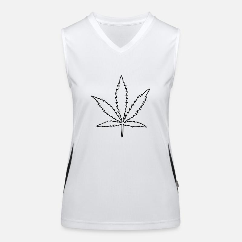 Minimalistisches Hanfblatt Funktionelles Kontrast-Tank Top für Frauen