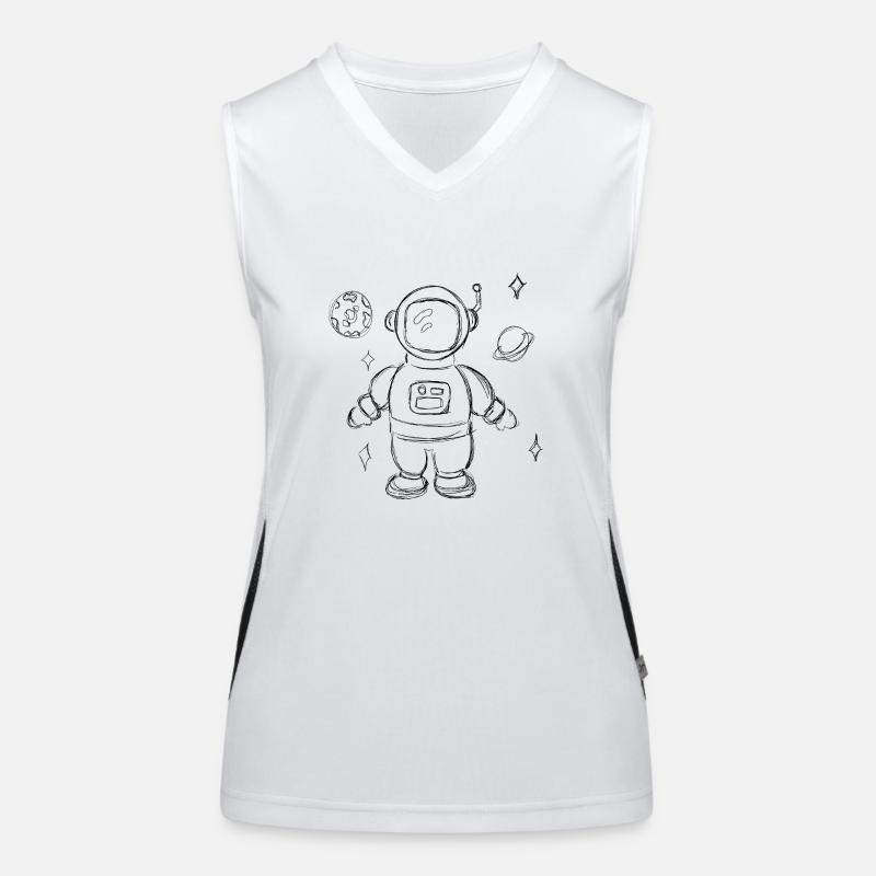 Conception d’enfants dessinés à la main par des astronautes Débardeur respirant contrasté Femme