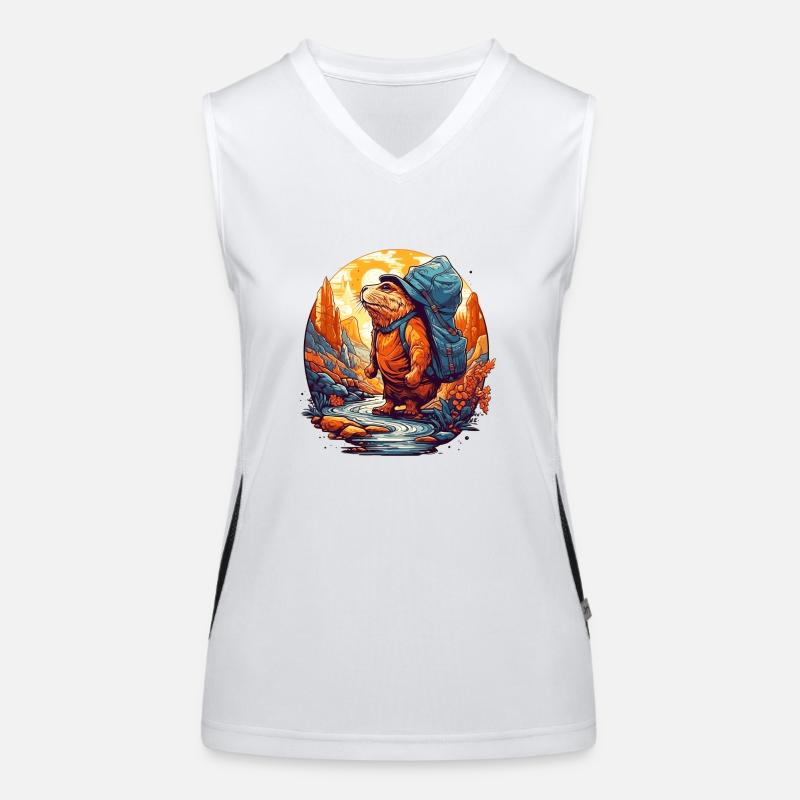 Mole rat migrates to the target Women's Functional Contrast Tank Top
