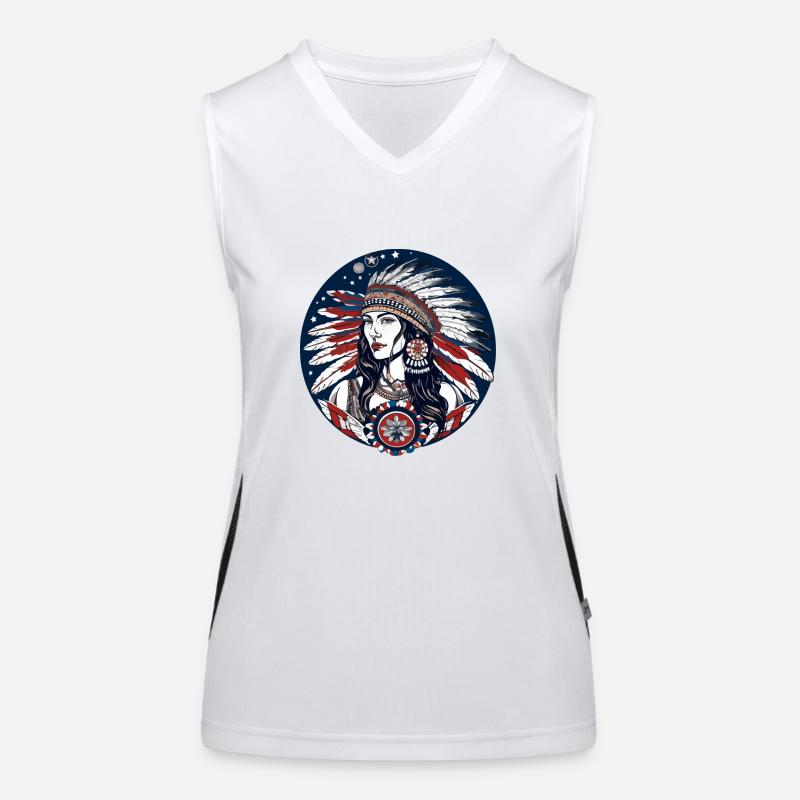 Amerikanische Folklore Funktionelles Kontrast-Tank Top für Frauen