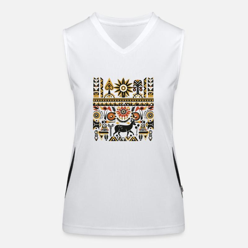 Afrikanische Folklore Funktionelles Kontrast-Tank Top für Frauen