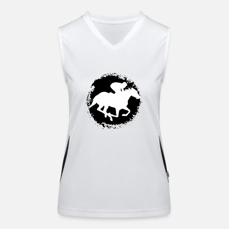 Reiter, Pferd Funktionelles Kontrast-Tank Top für Frauen