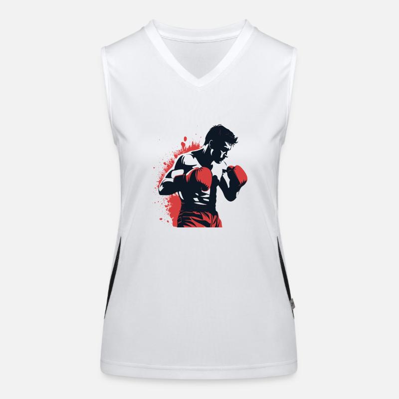 der Boxer in Rot Funktionelles Kontrast-Tank Top für Frauen