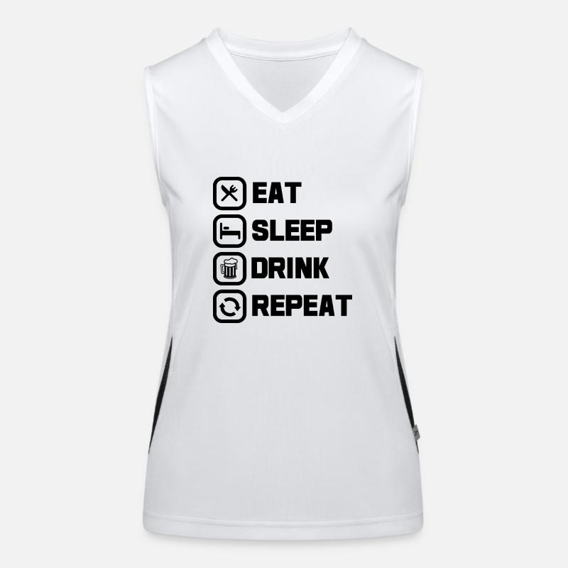 Eat sleep drink repeat Débardeur respirant contrasté Femme