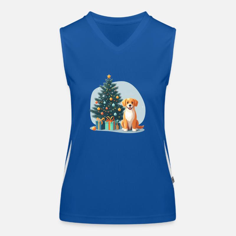 Cadeau d’arbre de Noël Labrador Débardeur respirant contrasté Femme