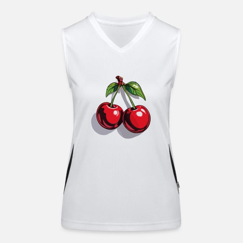 Red Cherry Cherries Cherries Cherry Women's Functional Contrast Tank Top