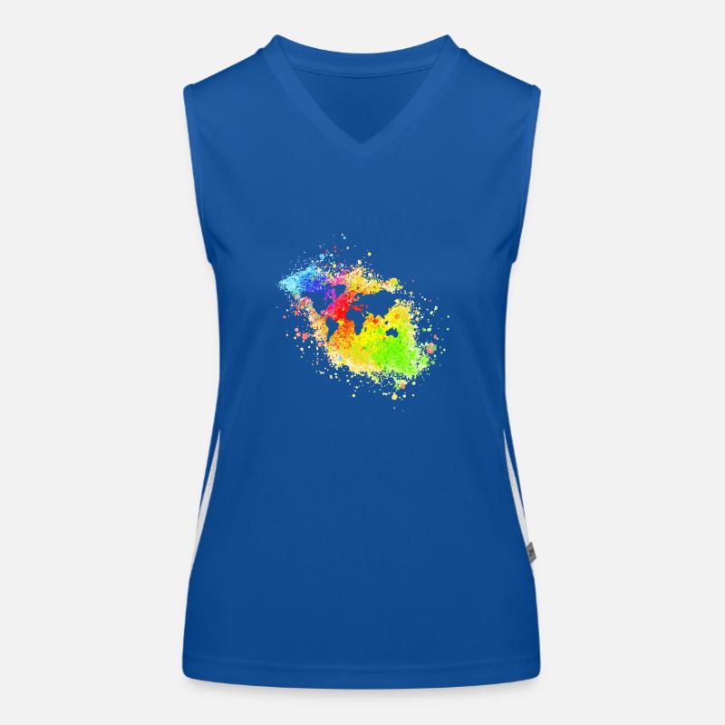 Monde devant les taches arc-en-ciel Débardeur respirant contrasté Femme