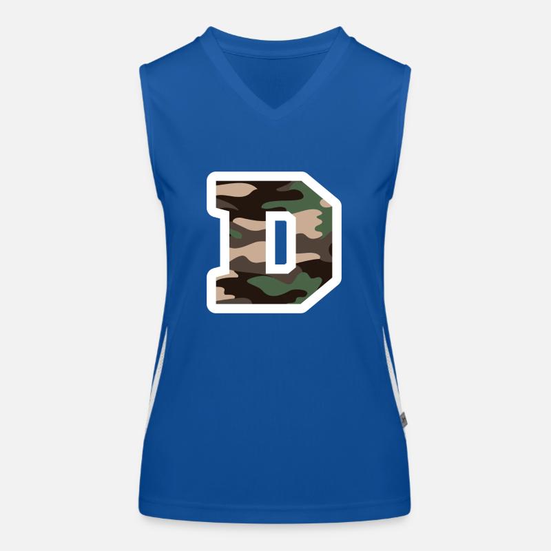 Buchstabe D Militärtarnung - Geschenkidee Funktionelles Kontrast-Tank Top für Frauen