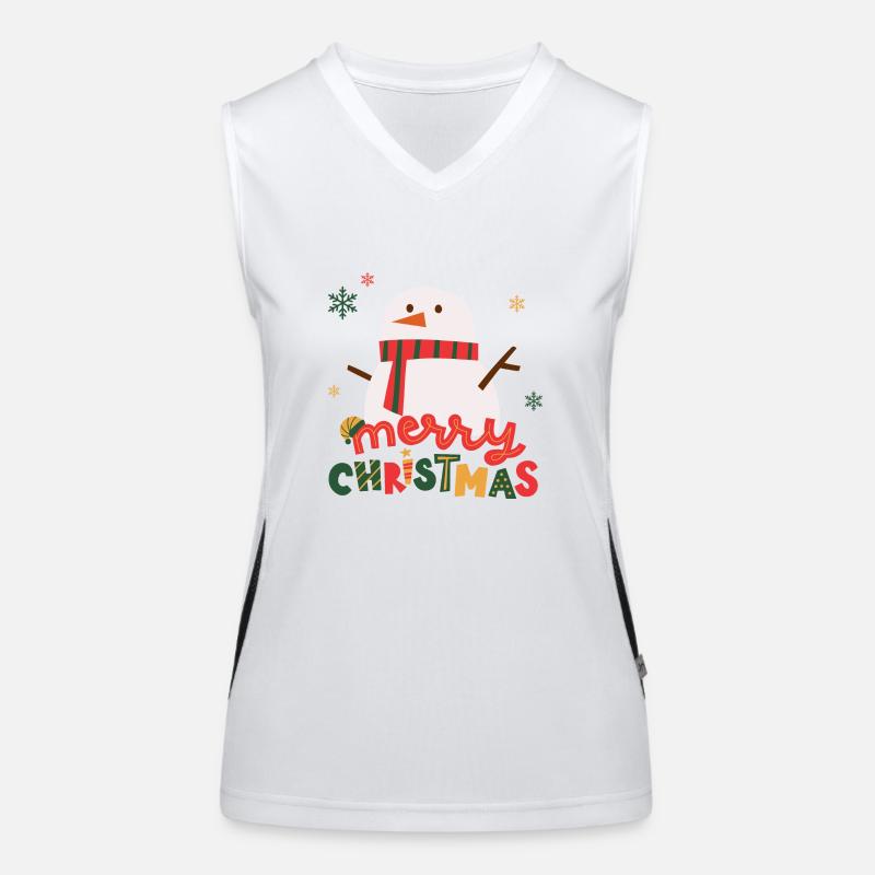 Merry Snowmas Funktionelles Kontrast-Tank Top für Frauen