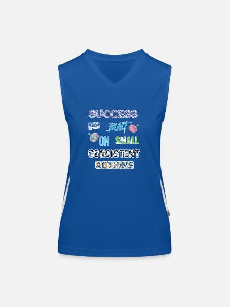 T-shirt Success is built on small consistent - Débardeur respirant contrasté Femme - bleu/blanc - Devant