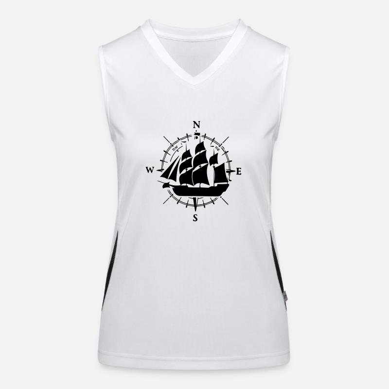 sailing ship Women's Functional Contrast Tank Top