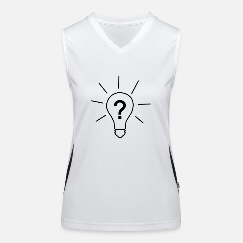 Glühbirne mit Fragezeiche Funktionelles Kontrast-Tank Top für Frauen