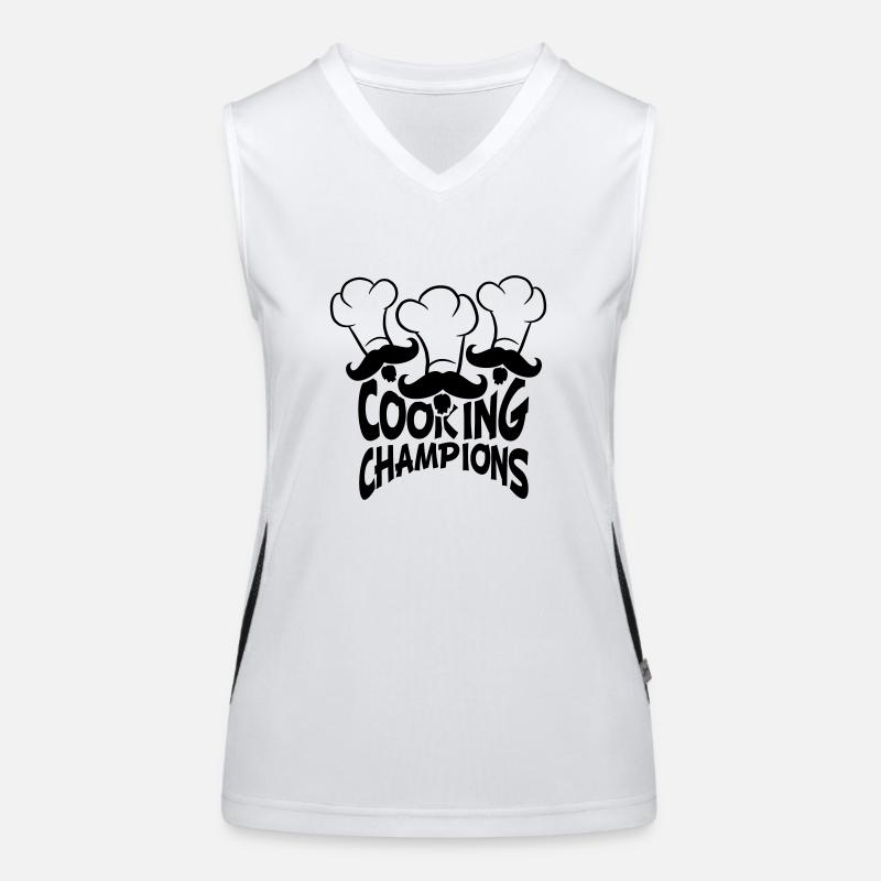 Cool Cooking Champions Team Freunde Mustache Funktionelles Kontrast-Tank Top für Frauen