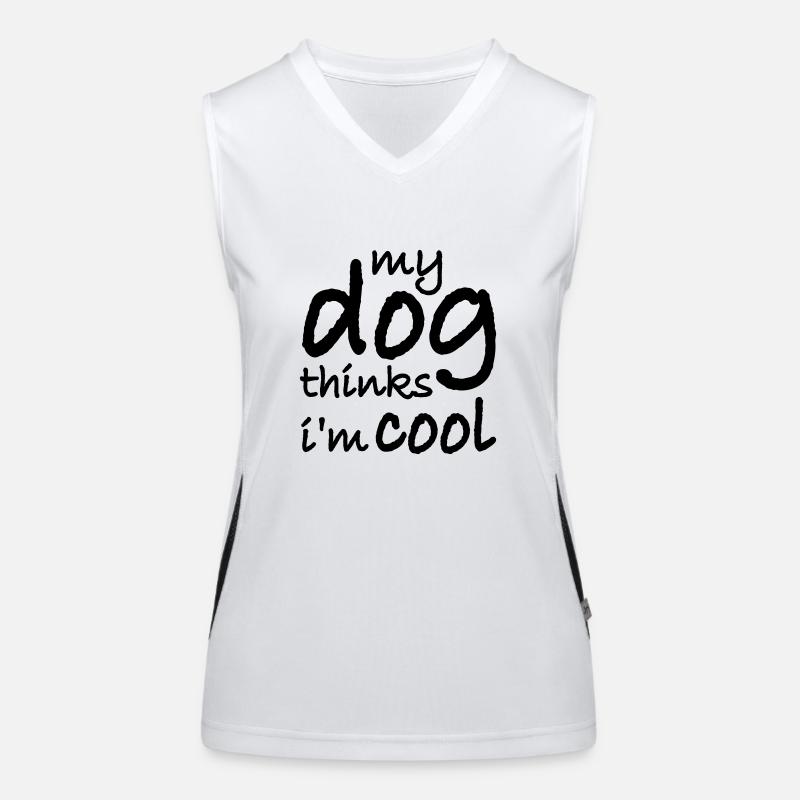 Dog thinks im cool Funktionelles Kontrast-Tank Top für Frauen