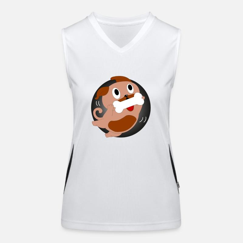 Hund mit Knochen Funktionelles Kontrast-Tank Top für Frauen